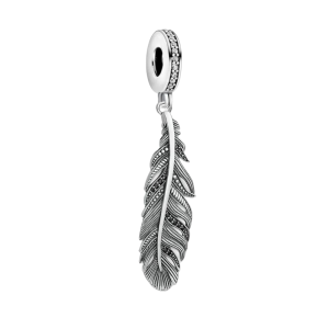 925 sterlingsilver hängsmycke med fjädercharm för westernhalsband