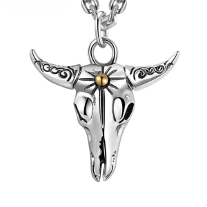 925 sterlingsilver western tjurskalle hängsmycke halsband för män