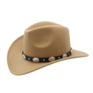 Barns ullfilts cowboyhatt med dekorativa conchos