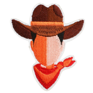 Cowboyhatt och bandana västerländsk broderad patch