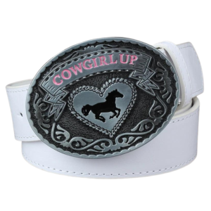 Cowgirl up westernbälte med hästspänne för kvinnor