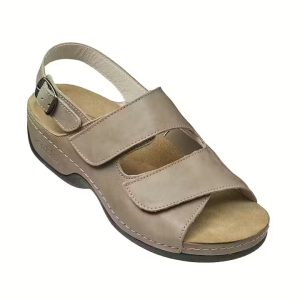 Embla Damsandal Ergoflex Beige Elastisk Insida med hälrem