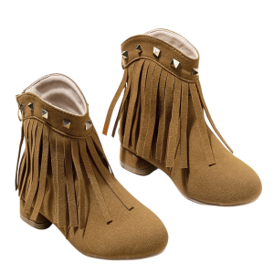 Flickors tofsankel-cowboy boots med dragkedja