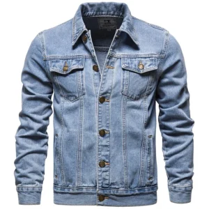 Herr slim fit skräddarsydd western denimjacka
