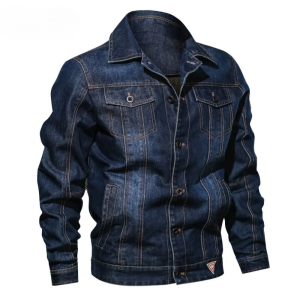 Herr smal passform western denimjacka