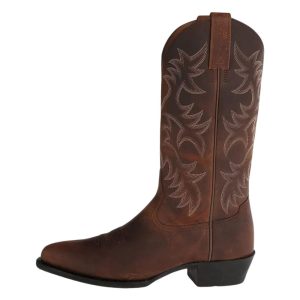 Herr vintage mellanvad broderade western cowboy boots