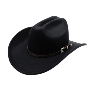 Klassisk filt cowboyhatt med spänneband