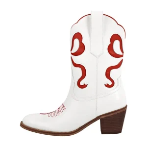 Kvinnors mid-calf western cowboy boots med totembroderi