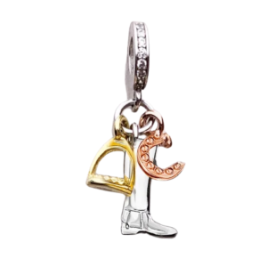 Lyckohästsko stövel western charm halsband i 925 sterlingsilver