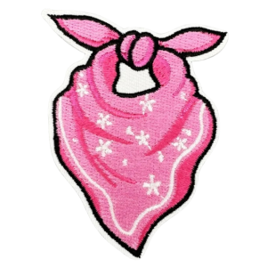 Rosa bandana cowboy broderad patch