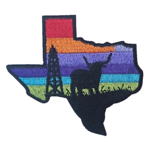 Texasstatens regnbågs-västliga broderade patch