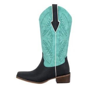 Tvåtonade cowboy boots med sidodragkedja