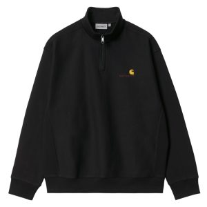 Carhartt Half Zip American Script Sweatshirt, Black.
